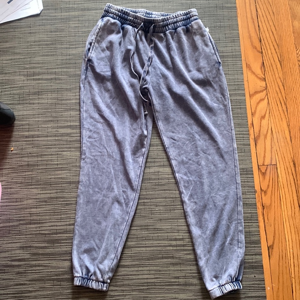NWT Blue Acid Wash Joggers / Sweatpants